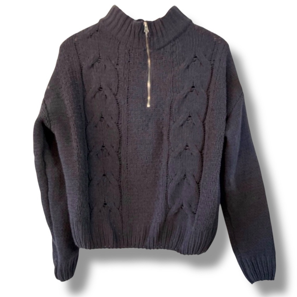 Cable knit 1/4 zip sweater